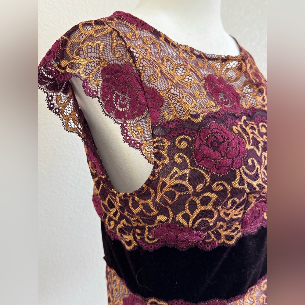 Vintage Hanky Panky Lace Velvet Top Cup Sleeve Purse Sz M - Picture 10 of 11